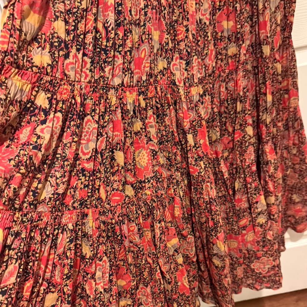 Free People Brown and Orange Smocked Tiered Maxi Dress Size M pre-owned. - Picture 8 of 8